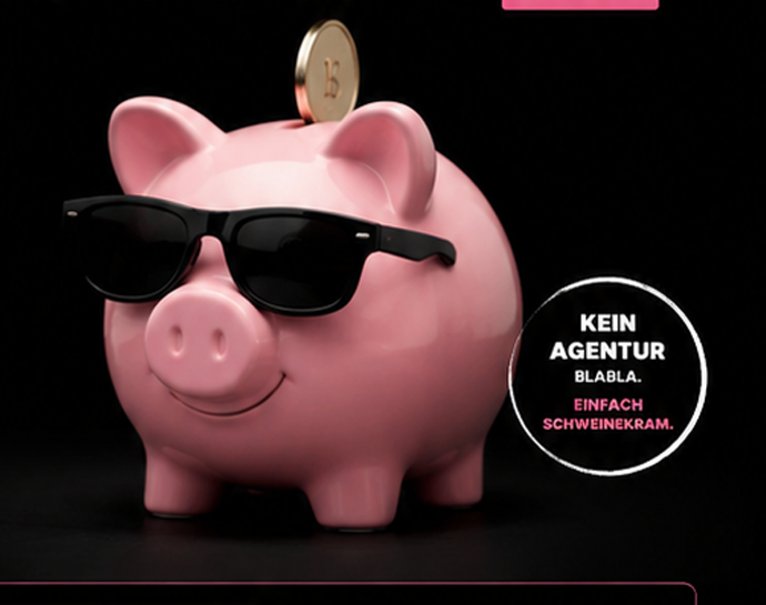 Rosa Sparschwein mit Sonnenbrille